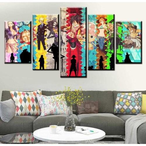 HD Printing Modular Modern Mural 5 Pieces Canvas Painting Art Anime Character Painting Bedroom Poster Home Decoration