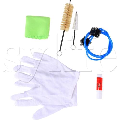 6 x Saxophone Trumpet Cleaning Maintenance Kit Cork Grease Brush Cloth