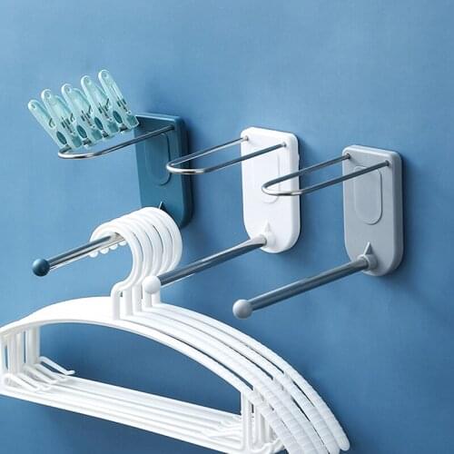 Stainless Steel Hook Household Wall Hanging Drying Rack Free Punching Multifunctional Household Wall-Mounted Storage Rack