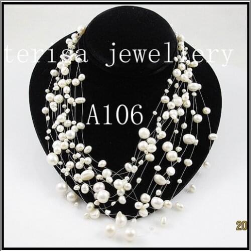 Natural Color Illusion Pearl Necklace More Color For Choose Freshwater Pearl Necklace Perfect Pearl Jewelry Wedding Party Gift