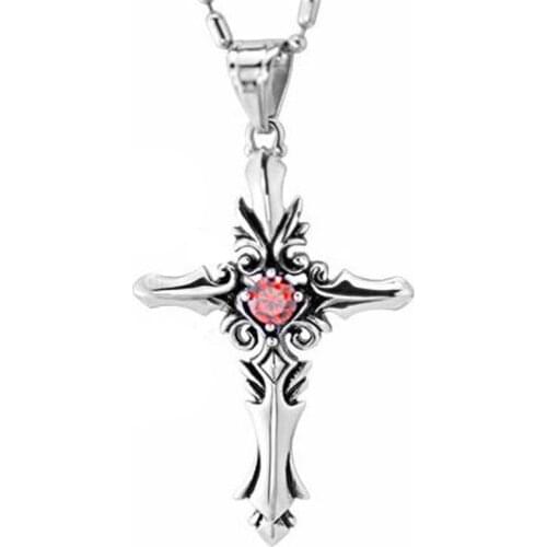 Cross Crucifix Pendant Necklace For Men Women Stainless Steel Silver Color Chain Around The Neck Prayer Jewelry Gifts Wholesale