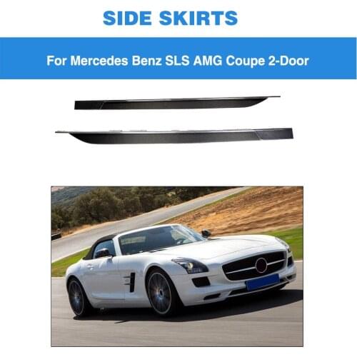 For Mercedes-Benz SLS Class SLS63 AMG Bumper Guard 2010 - 2013 Carbon Fiber Side Skirts Aprons Extension Lips