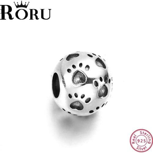 Pets Footprint Stopper Charm for Women Original Silver 925 Jewelry
