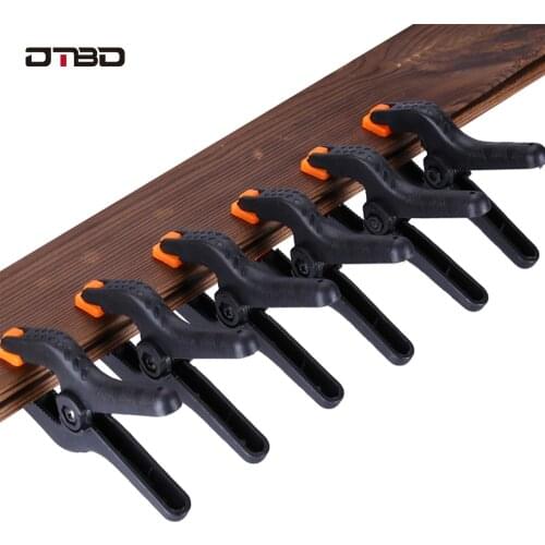 DTBD 6Pcs/Set 2Inch A-type Plastic Nylon Adjustable Clamps for Woodworking Wood Working Tools Spring Clamp Clips Outillage