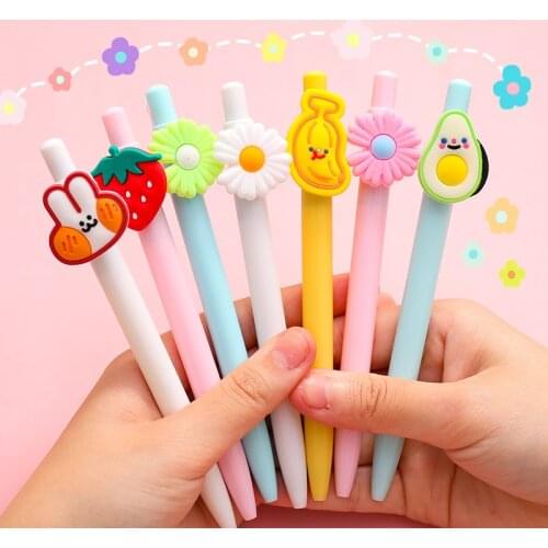 Cute 0.5mm Girly Avocado Rabbit Fruit Mechanical Ball Point Pen Ballpoint Pens for Kids School Office Writing Supply Stationery