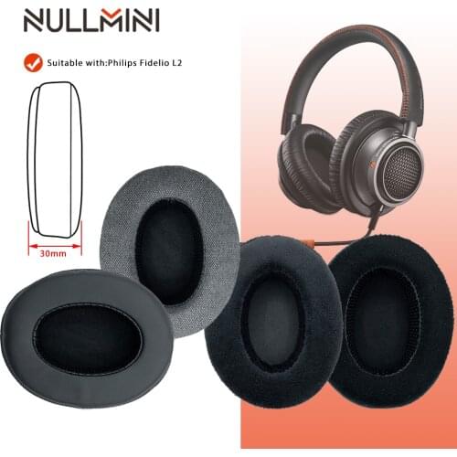NullMini Replacement Earpads for Philips Fidelio L2 Headphones Leather Velvet Velour Sleeve Earphone Earmuff