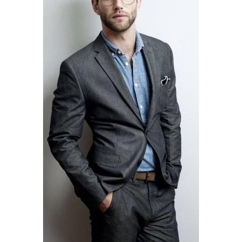 Dark Grey SUITS Men Suits Blazer Slim Fit Mens Wedding Prom Party Suit Jackets Groom Groomsman wearing suits For Men