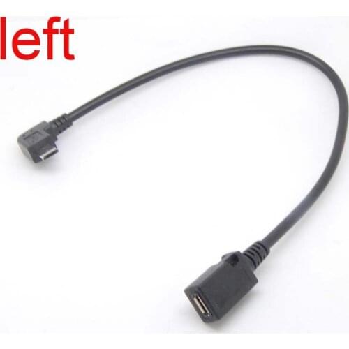 10pcs Angled 90 Degree USB Micro 5P Female Male left Extension Cable Adapter