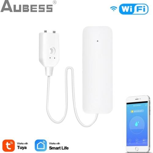 Tuya WiFi Smart Water Leakage Alarm Wireless Water Level Remote Monitor Detector Flood Alert Overflow Security Alarm System