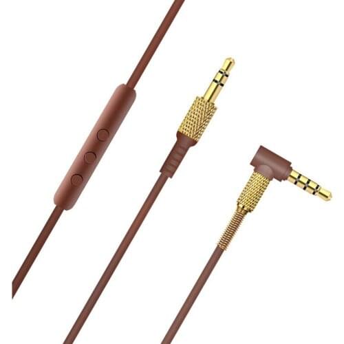 Top 3.5mm Male to Male Spring Replacement Audio Cable for Marshall Major II 2 Monitor Headphone Cords Extension Wire (Brown)