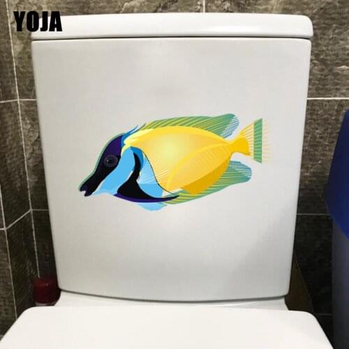 YOJA 24.9*10.8CM Beautiful Submarine Organisms BedRoom Home Decor Toilet Decal Wall Sticker Animal Fish T3-0897
