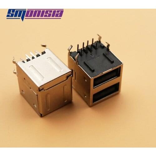 100pcs Double USB Socket A Type all-inclusive USB Female Computer Motherboard Accessories