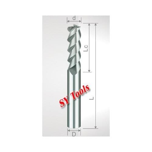 3 Flutes Aluminum HRC 50 Cutting Carbide End Mills 8mm D8*20*D8*60