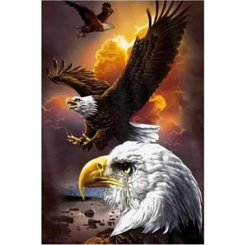 ARMYQZDIY Diamond embroidery painting eagle beast animal mosaic tapestry round diamond square diamond round mural art decoration