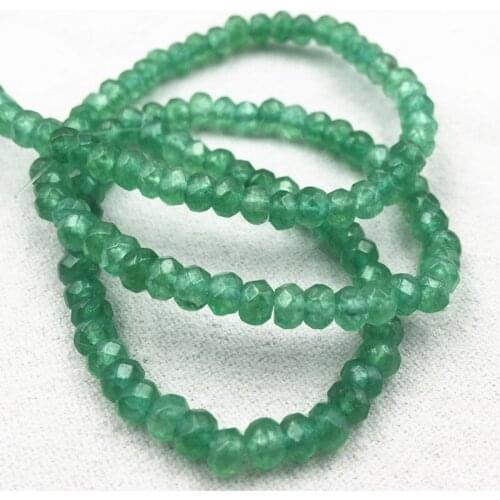 2PCS Green Aventurine Natural Stone Loose Beads 2x4mm Faceted Abacus Jades Spacers Accessories Beads DIY Jewelry 14inch A148