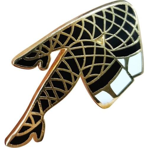 Get your naughty feminist side going with this fishnet legs enamel pin