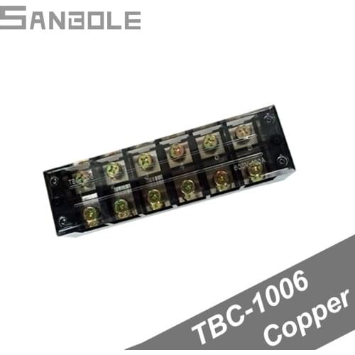 Terminal Blocks TBC-1006/TB-1006 Fixed Type Connection Dual Row Connector with cover screws Plate Copper 100A 600V 0.5-25mm2