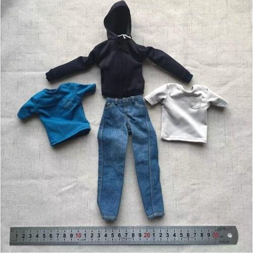 1/6 Scale Clothes Jeans T-shirt Sweater Model for 12"