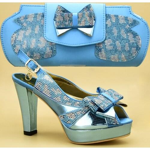 New Arrival Sales In Women Matching Shoes and Bag Set Decorated with Appliques African Shoes and Bags Matching Set Sexy Heels