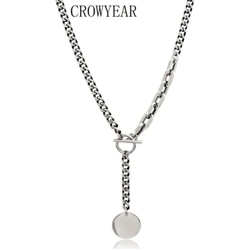 New Arrival Jewelry Party Fashion Present Silver Color Necklace Fashion Simple Clavicle Long Chain Link Necklaces For Women