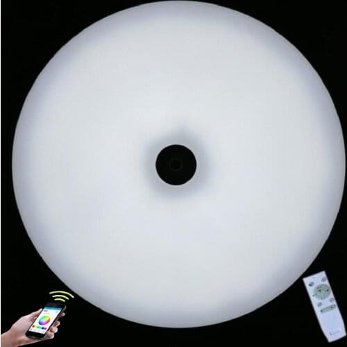 New RGB Dimmable LED Bluetooth Music ceiling Light with dual speaker 90-260V modern Led ceiling lamp for 15~30 Square meters