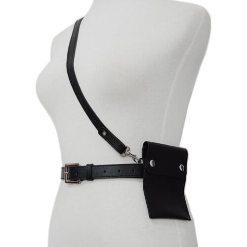 CKMORLS New Trend Leather Harness Women Harajuku Punk Chain Belt Adjustable Black All-match Metal Buckle Leather Waist band