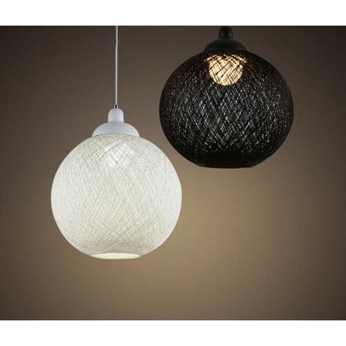 Modern Creative Hemp Ball LED Pendant Light E27 Loft Edison Pendant Lamp Rustic style lighting Fixture Hanging Bar Restaurant