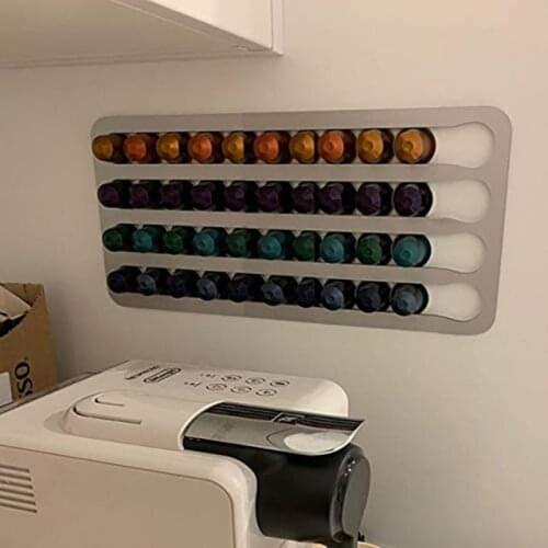 Nespresso Capsule Storage Rack Kitchen Cabinet Tile Restaurant Wall Type Storage Aluminum Bracket Can Accommodate 24/40