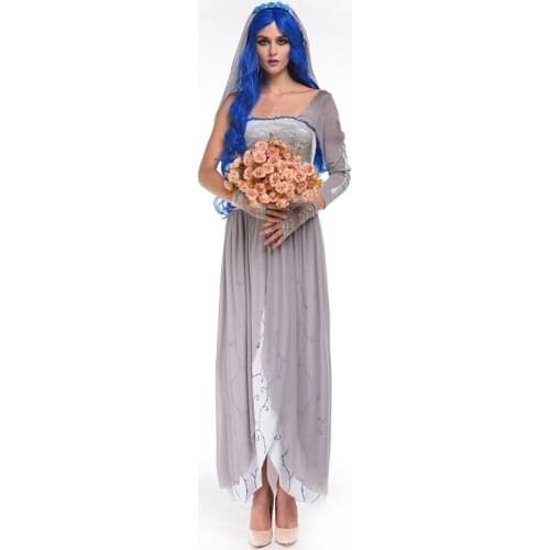 Horrible Ghost bride Costume Halloween Adult Cosplay Dress Fancy Dress For Party 89122