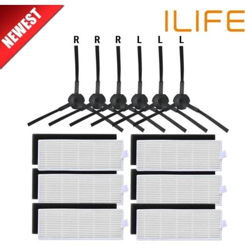 18Pcs/lot Robot vacuum cleaner Hepa filter for ilife A8 a40 a6 a4 a4s parts filter Side Brush danhui robot vacuum cleaner parts