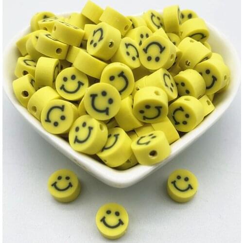 30pcs/Lot 10mm Mixed Colors LOVE Shape Clay Spacer Beads Polymer Clay Beads For Jewelry Making DIY Handmade Accessories #18