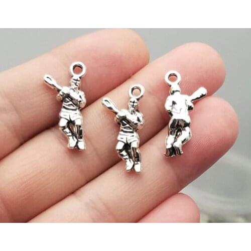 30pcs/lot--23x11mm, Antique silver plated Hockey Players charms,DIY supplies,Jewelry accessories