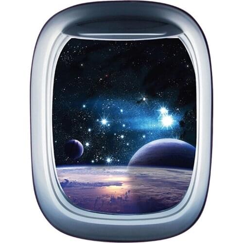 3D Outer Space Scenic Wall Decal Stickers Art Mural Posters For Kids Bedroom Ceiling Living Room Decoration