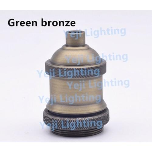 Antique vintage retro plated e26 e27 socket lamp cup lamp base holder for chandeliers led pendant lights bronze color