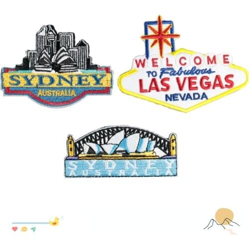 WELCOME to LAS VEGAS Nevada Sydney Opera House Patch iron-on embroidered Suitable for all kinds of clothes