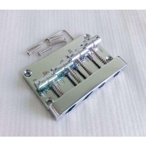 Free Shipping Chrome color Zince saddles 4 string bass bridge