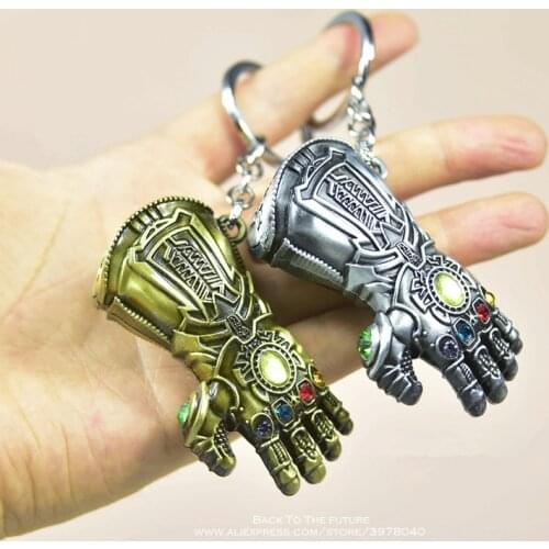 Disney Avengers Thanos glove 7.5cm key ring Metal Action Figure Posture Model Anime Collection Figurine Toys model children