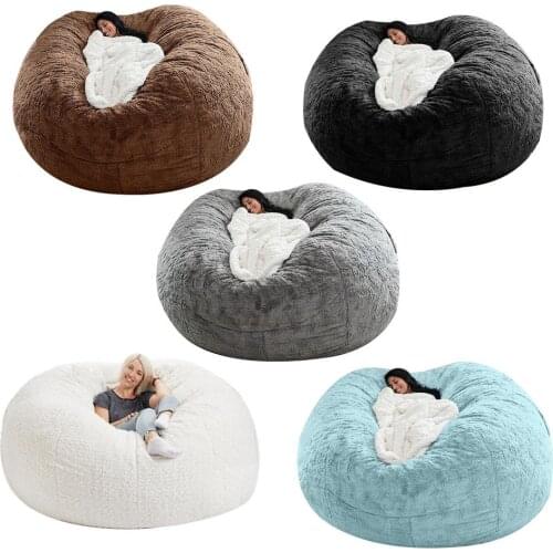 6inch Large Size Lazy BeanBag Sofas Cover Without Filler Seat Bean Bag Puff Asiento Couch Tatami Chairs Covers Sofa Accessory
