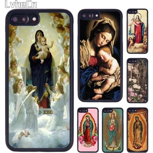 LvheCn Virgin Maria Phone Case For iPhone 5 SE 6s 7 8 Plus 11 12 Pro X XR XS Max Samsung galaxy S8 S9 S10 Cover