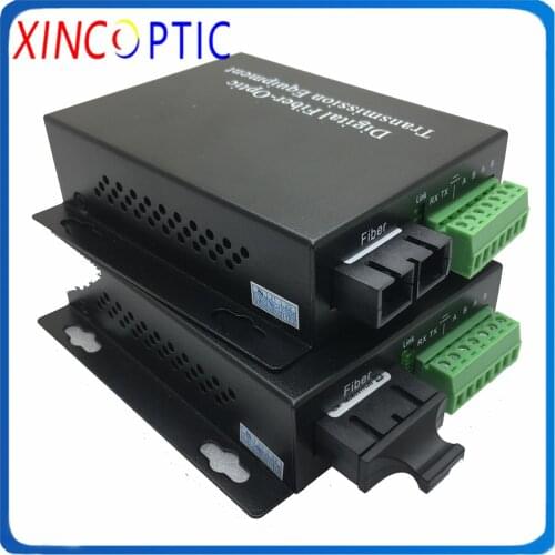 Dual Fiber SC Media Converter Serial RS232 RS422 RS485 to Multimode Fiber 2KM 20KM 40KM 60KM 80KM Optical Modem