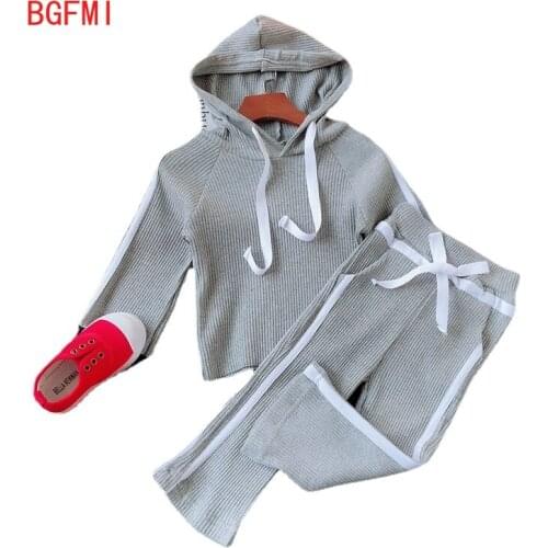 Children Clothes Set 2021 Autumn Pullover Long Sleeve Hooded Sweater +Pants 2Pcs Childrens Clothing Outfit Kids Clothing Sets