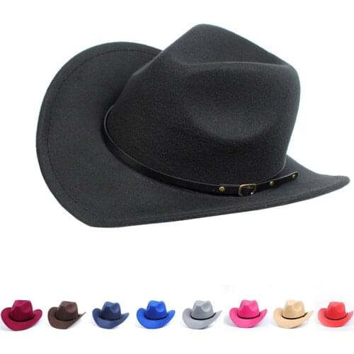 Large Brim Cowbay Hat Mens Soild Felt Vintage Wide Brim Bucket Hats Man For Men Women Fedora Swanowing