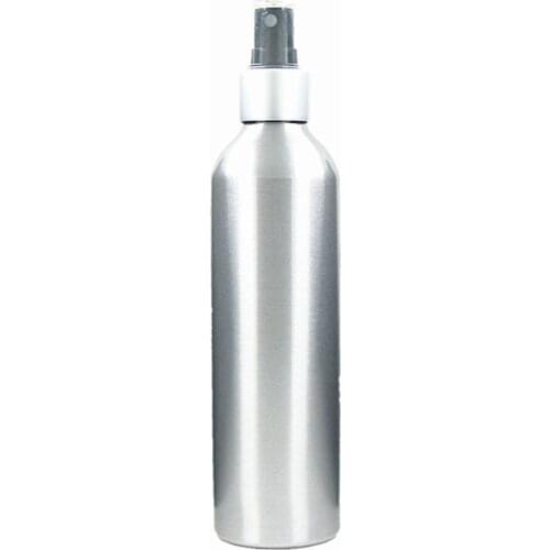 250ml Round Aluminum Bottles With Matte Silver Metal/Aluminu Shell And Smooth Skirt Finemist Fing, Empty Sliver Metal Bottle