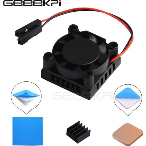 GeeekPi Original Square Cooling Fan with Heatsink Kit 1/2 Dual Fan Cooler Heat Sink For Raspberry Pi 3B+ / 3B / 2B / B