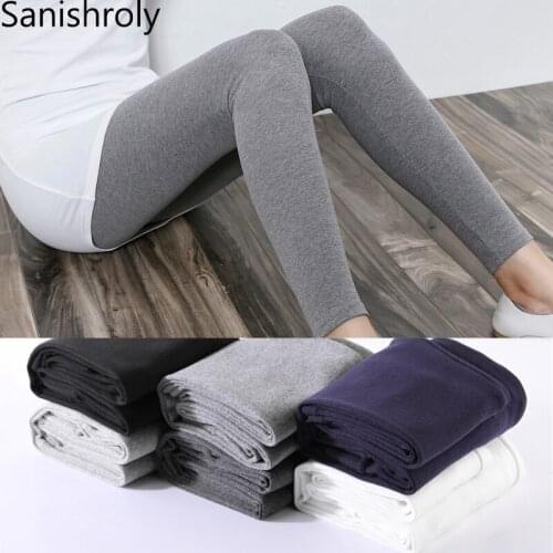 Sanishroly 2018 New Women Thin Leggings Slim Elastic High Waist Leggings Workout Leggins Ladies Casual Long Pants Plus Size S124