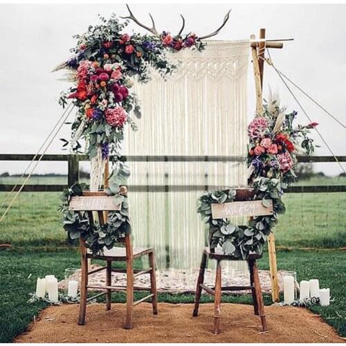 Macrame Wall Hanging Exquisite Wide Application Cotton Beige Boho Woven Wall Decoration Tapestry for Home Wedding decoration