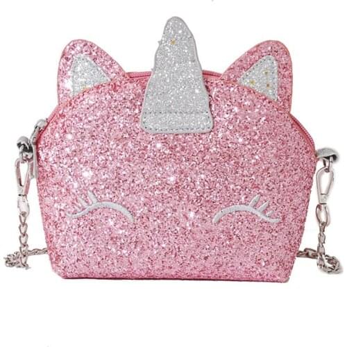 Fashion Sequined Women Shoulder Bag 2021 New Cute Cat Pu Crossbody Bag for Teenage Girls Youth Woman Shopping Party Bags