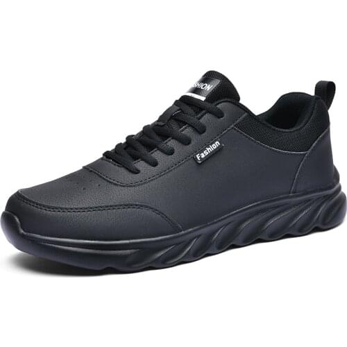Mens Leather Sneakers Fashion Men Casual Sports Shoes Waterproof Couple Sneakers Outdoor Comfortable Walking Shoes Size 36-47