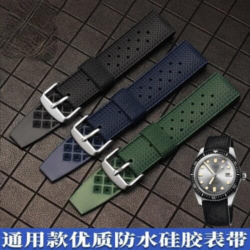 Waterproof Silicone Watch Band Mens for Seiko Heuya Citizen City Rolex Black Blue Green Watch Strap 20 22mm