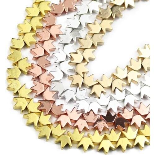 Natural Stone Rose Gold Silvers Crown Hematite 8x6mm Spacers Loose Beads For Jewelry Making Diy Bracelet necklace Accessories